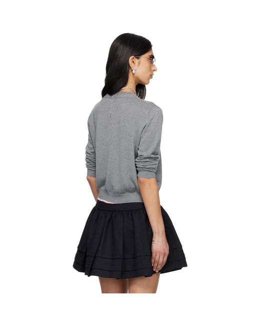 ShuShu/Tong Black Logo-Stitch Knit Cardigan