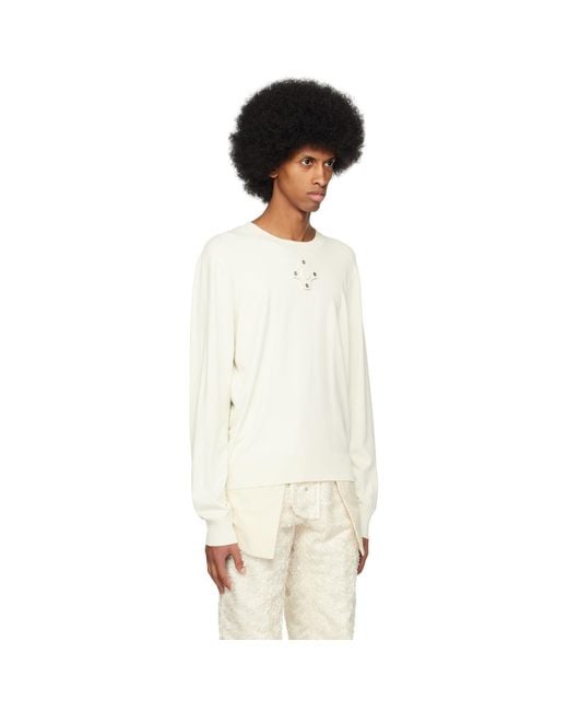 Craig Green Black Craig Off- Eyelet Sweater for men