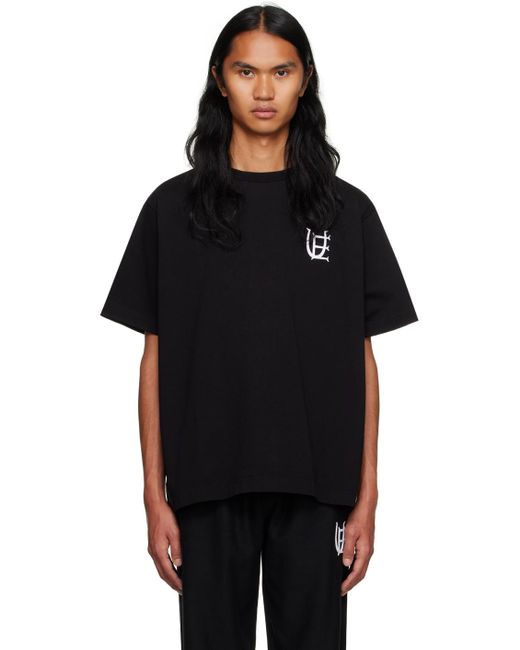 Uniform Experiment Black Appliqué T-shirt for men