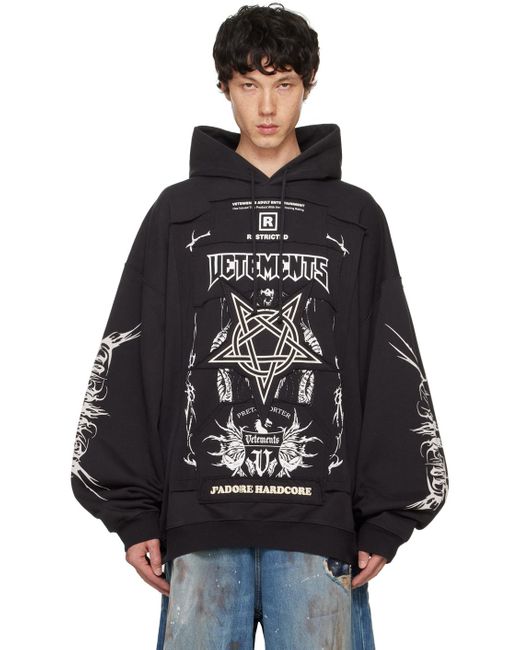 Vetements Patched Logo Hoodie in Black for Men | Lyst Vetements Patched Logo Hoodie in Black for Men | Lyst