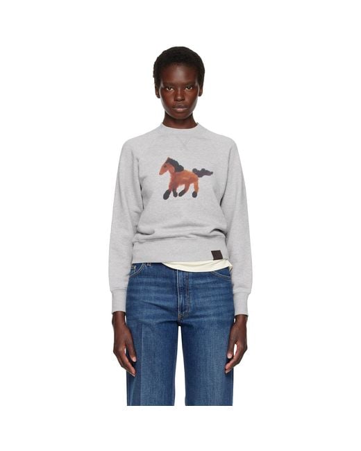 Stella McCartney Blue Watercolour Horse Sweatshirt