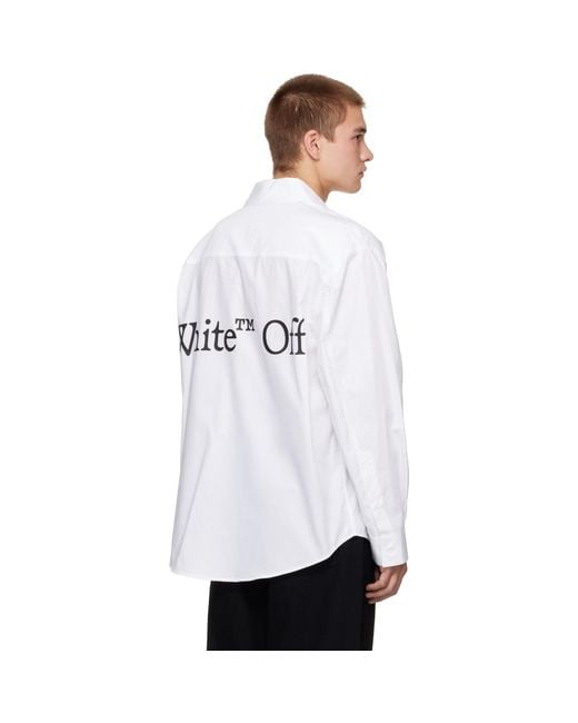Off-White c/o Virgil Abloh White Bookish Scarf Poplin Overshirt for men