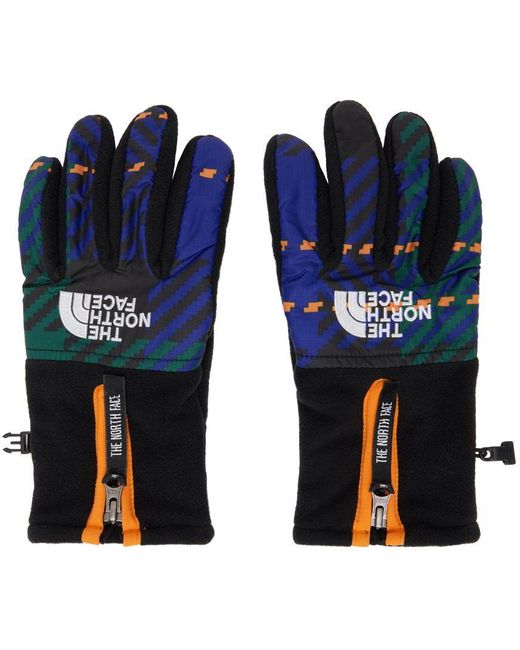 The North Face Blue & Green Denali Gloves for Men Lyst