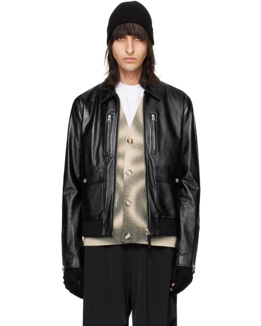 Mackage Black Chance Leather Jacket for men