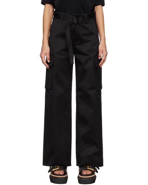 Sacai Black Belted Trousers