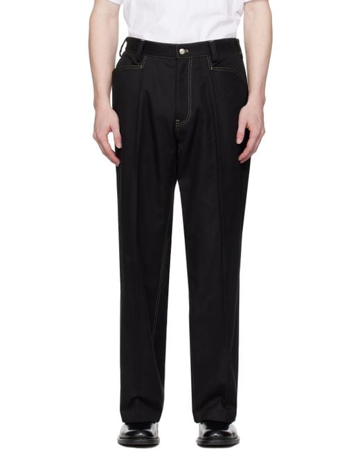 Second/Layer Black Angel Trousers for men