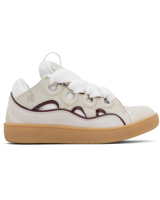 Lanvin White Ssense Exclusive Curb Leather Sneakers for men