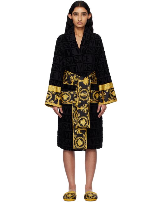 Versace Black 'I Heart Baroque' Bathrobe