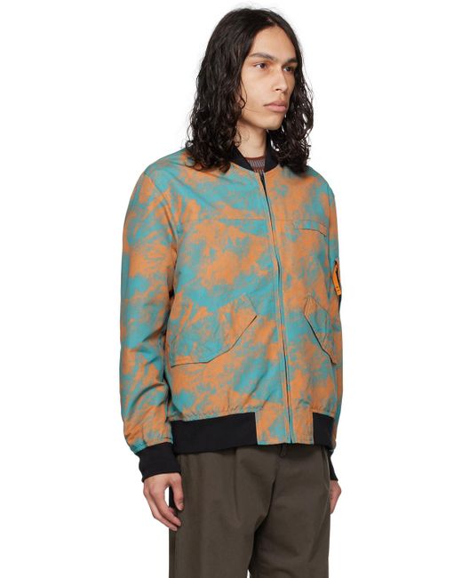 PS by Paul Smith Black Blue & Orange Graphic Bomber Jacket for men