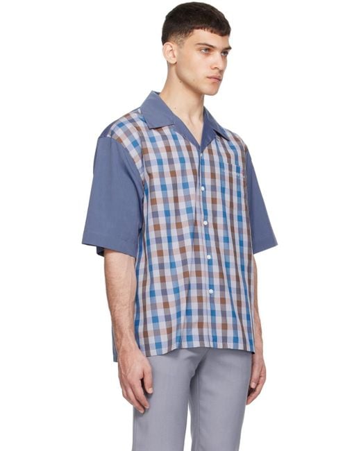 Marni Blue Embroidered Shirt for men