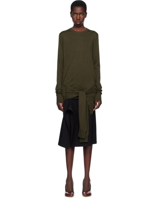 Stella McCartney Black Khaki Mixed Wool Sweater