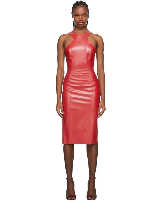 Saint Laurent Red Latex Dress