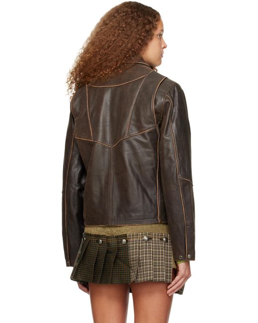 ANDERSSON BELL Brown Dreszen Leather Jacket