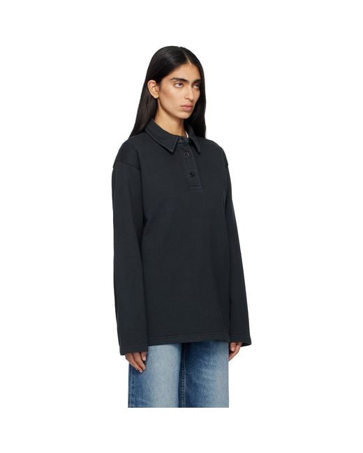 A.P.C. Black Long-Sleeve Polo