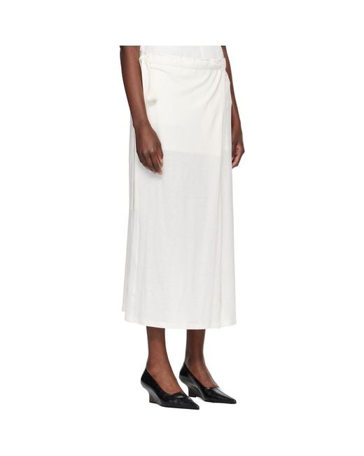 Totême White Wrap Midi Skirt
