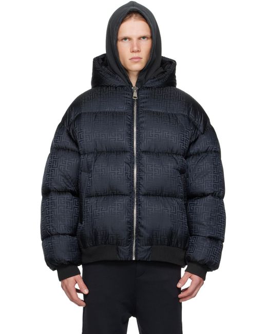 Blouson noir à motif pb labyrinthe Balmain pour homme en coloris Blue