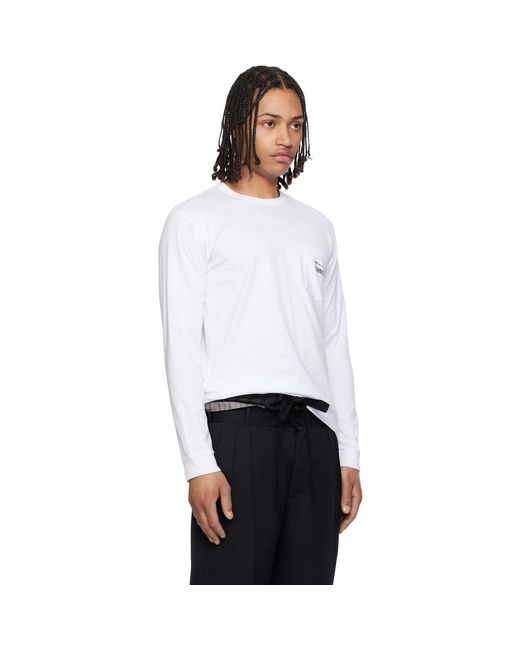Comme des Garçons White Pocket Ls T-Shirt for men