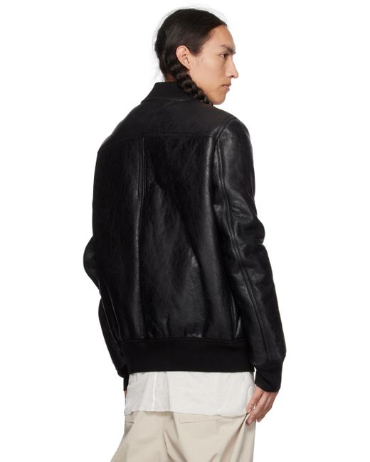 メンズ Rick Owens Classic Flight レザージャケット Black