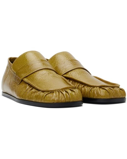 【関税込み】Jil Sander イエロー エナメルレザー ローファー Jil Sander レザーローファー | イエロー | FARFETCH JP