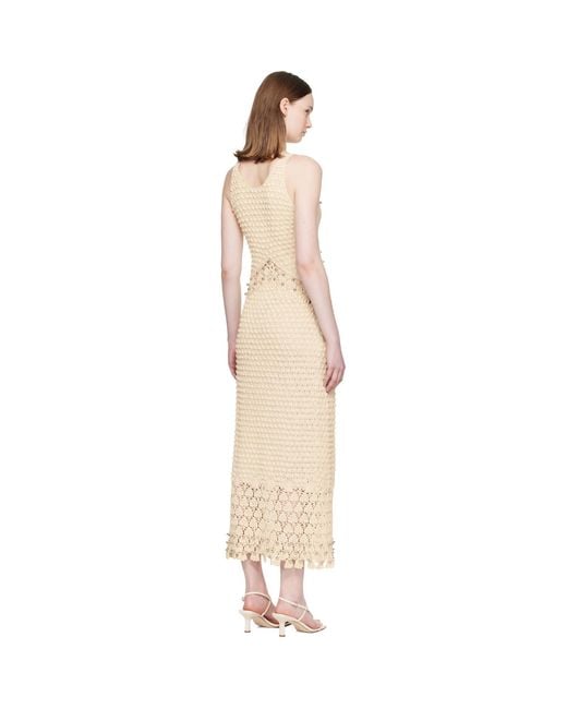 Rabanne Natural Handmade Crochet Midi Dress