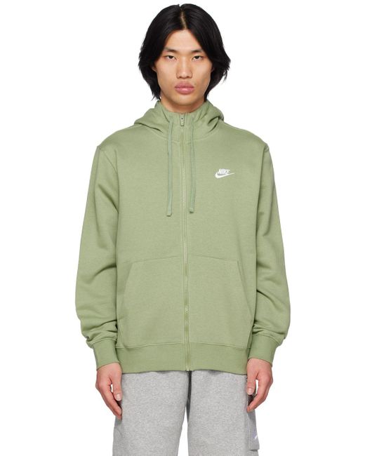 mens green nike zip up hoodie