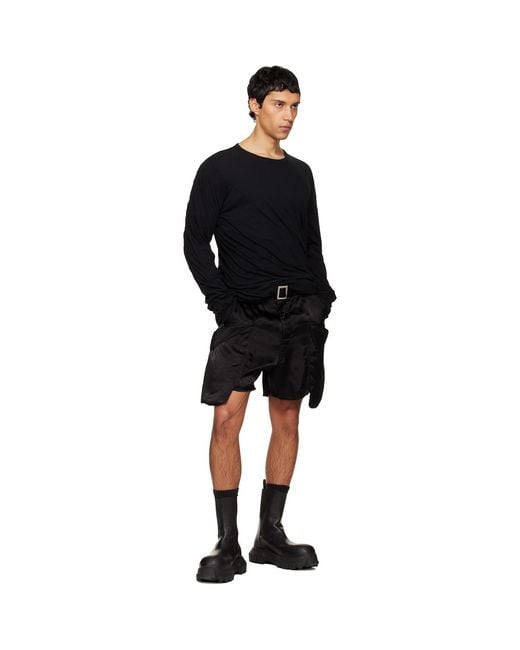 Rick Owens Black Temple Stefan Cargo Shorts for men