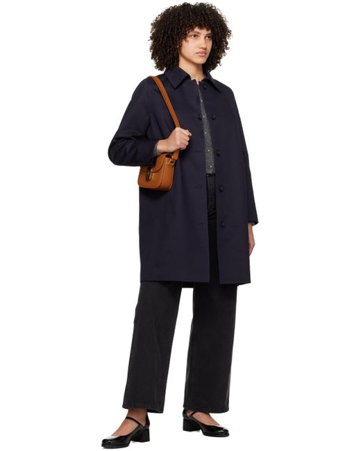 A.P.C. Black . Navy Button Trench Coat
