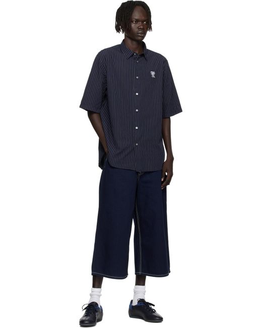 Acne Blue Stripe Button-Up Shirt for men