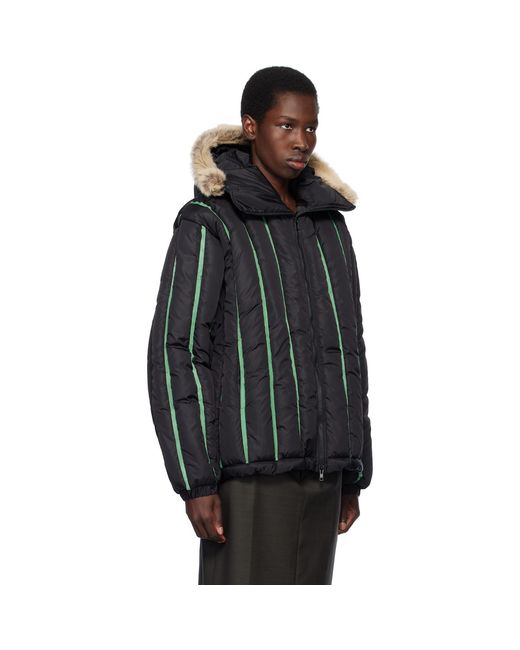 Stanley Raffington Black Quilted Puffer Bomber Jacket