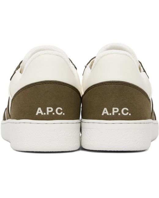 A.P.C. Black . Off-white & Khaki Plain Sneakers for men