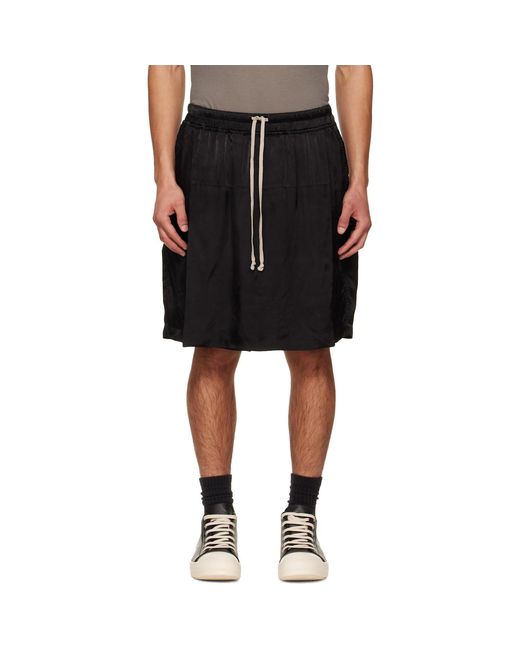 Rick Owens Black Temple Kilt Shorts for men