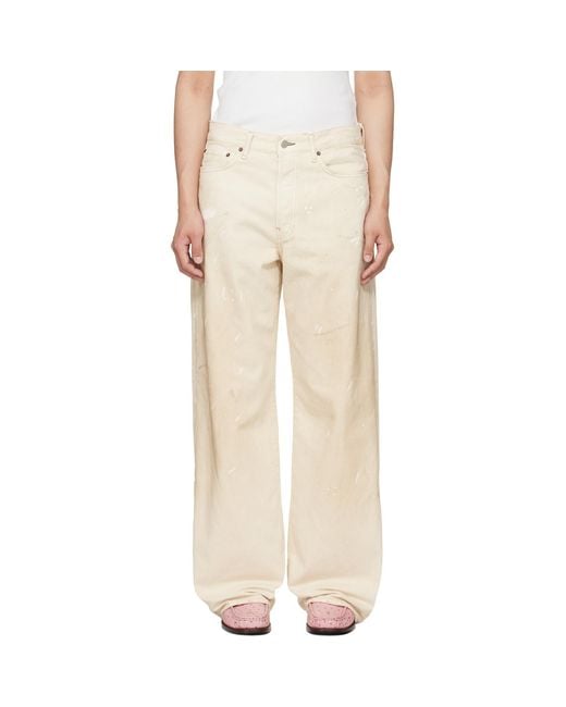 Acne Natural Off- 1981 U Trafalgar Leather Jeans for men