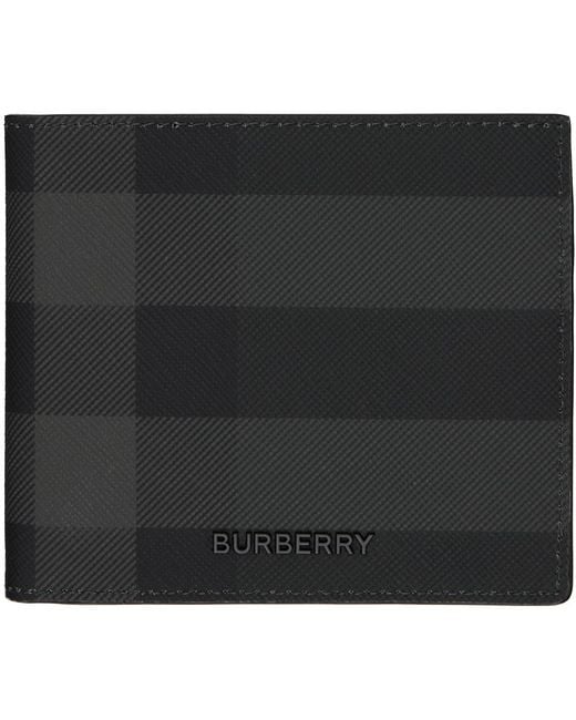 Burberry Black Check Bifold Wallet for men