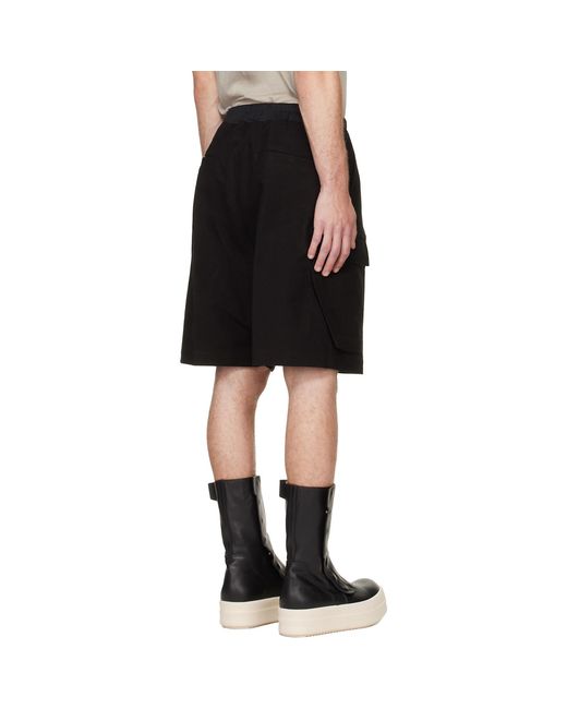 Rick Owens Black Tower Cargobela Shorts for men