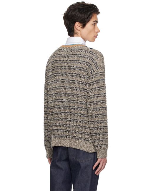 Maison Kitsuné Black Beige Bold Fox Head Crafty Sweater for men