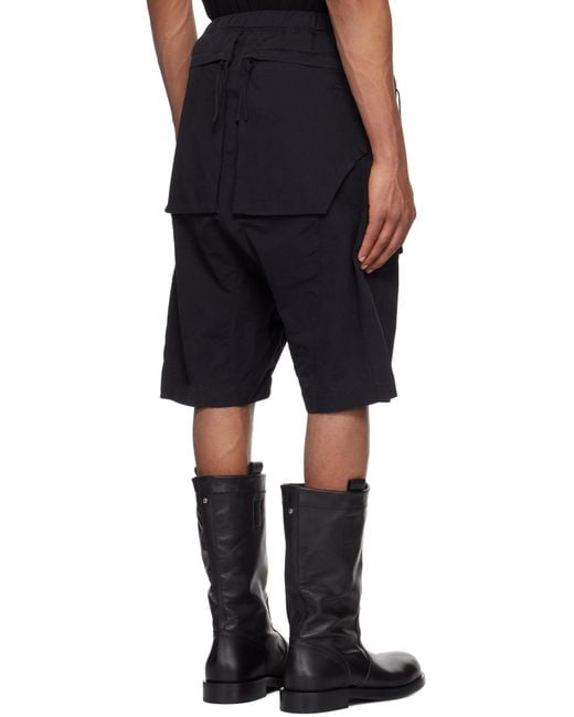 Professor.E Black Object-Faded Shorts for men