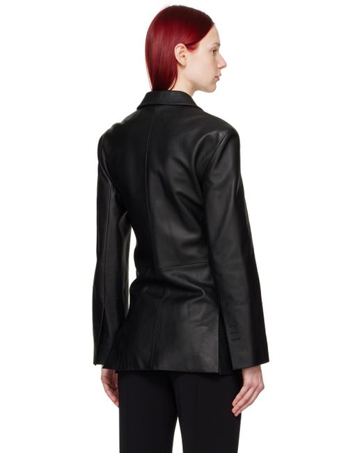 Jacquemus Black Les Sculptures 'la Veste Tibau Cuir' Leather Jacket