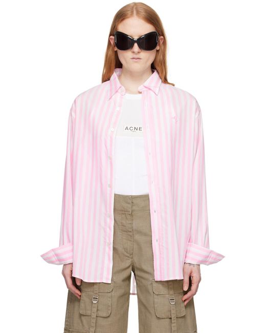 Acne Pink & White Stripe Shirt