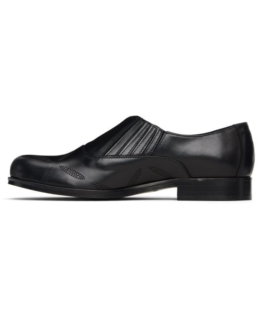 メンズ STEFAN COOKE ブラック Perforated Slip On ローファー Black