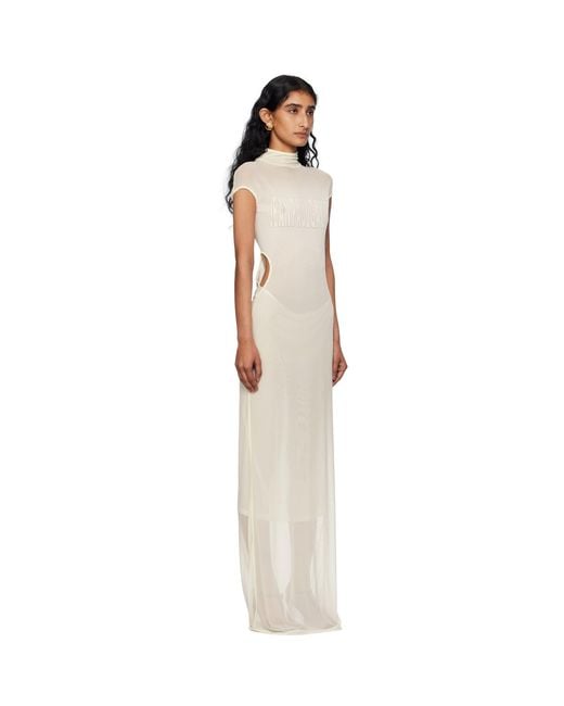 Jean Paul Gaultier Black Off- Sleeveless Flock Maxi Dress