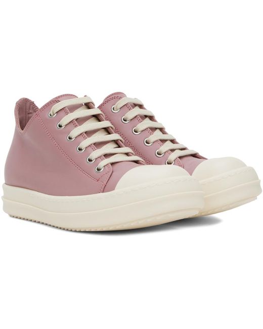 Rick Owens Black Pink Washed Calf Sneakers for men
