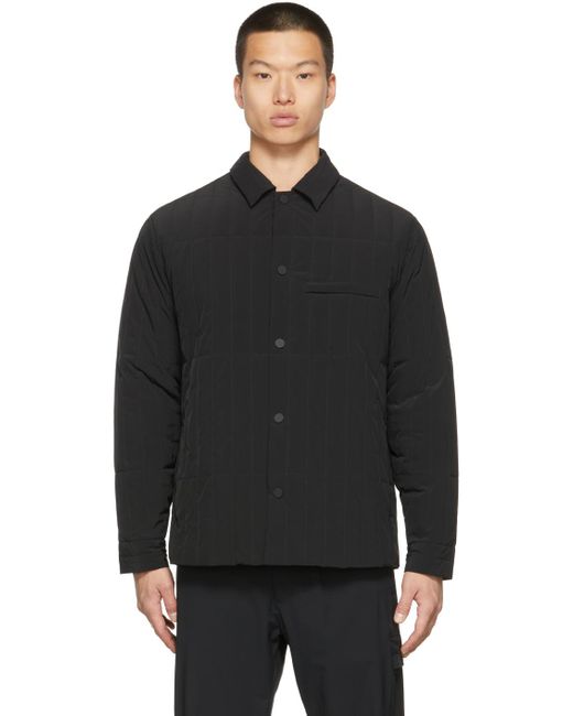 Theory Black Down Quilted Walker Jacket for men