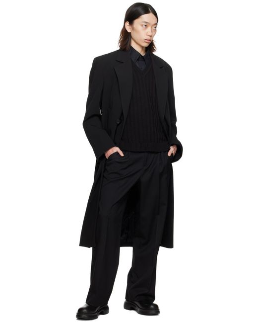 Wooyoungmi Black Single Long Coat for men