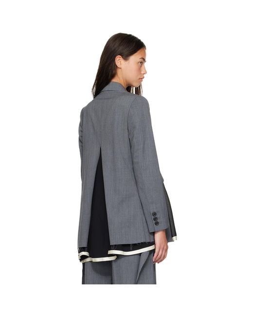 Undercover Gray Up2F1102 Slit Panel Blazer