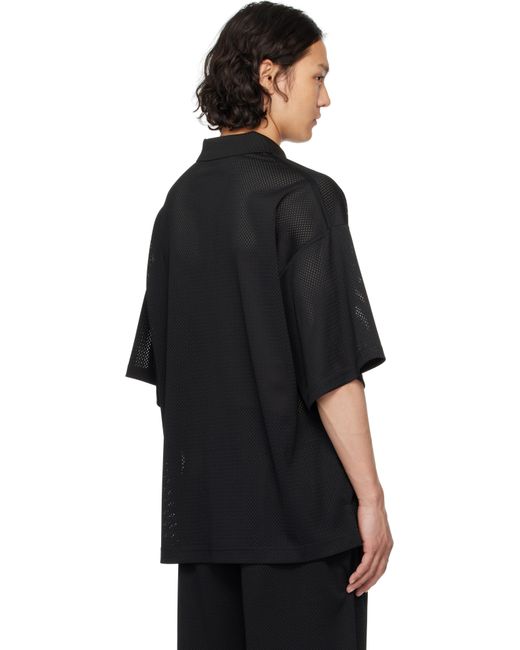 Alexander Wang Black Athletic Mesh Logo Polo for men