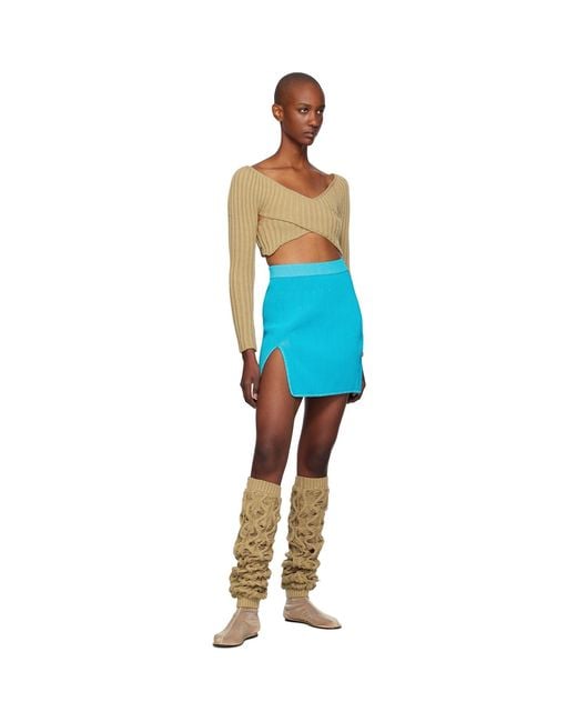 Isa Boulder Blue Crossed Sleeves Sweater