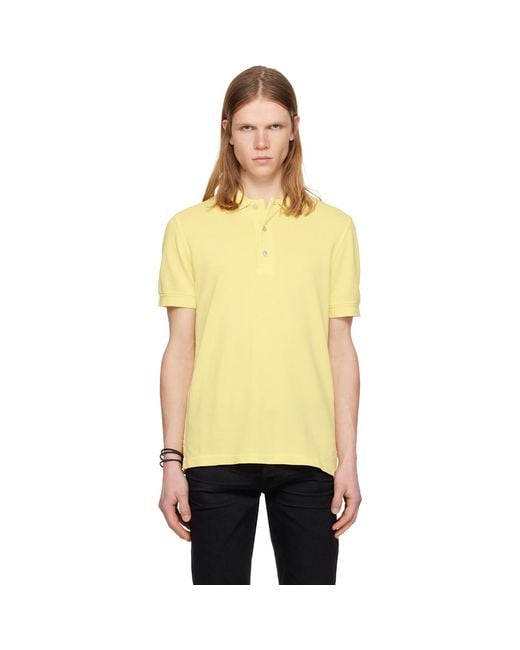 Tom Ford Yellow Piquet Polo for men