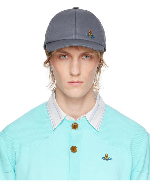 Vivienne Westwood Blue Embroidered Cap for men