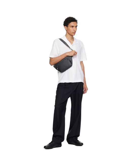 Boss White Camp Collar Shirt for men