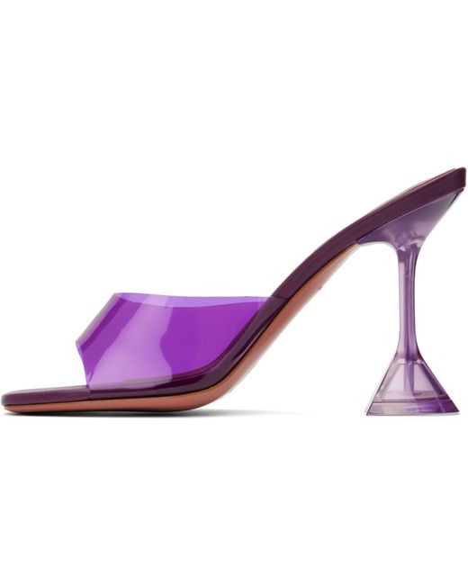 AMINA MUADDI Black Purple Lupita Glass Slipper Heeled Sandals
